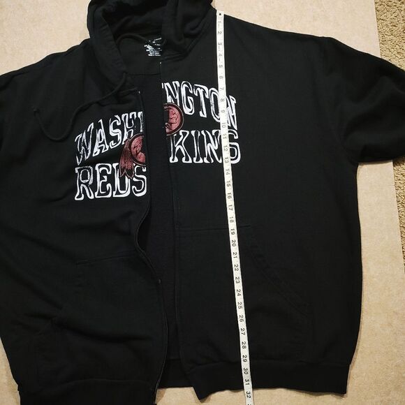 NFL Washington Redskins Long Sleeve Zip Up Fleece Black Hoodie -C - Picture 5 of 6